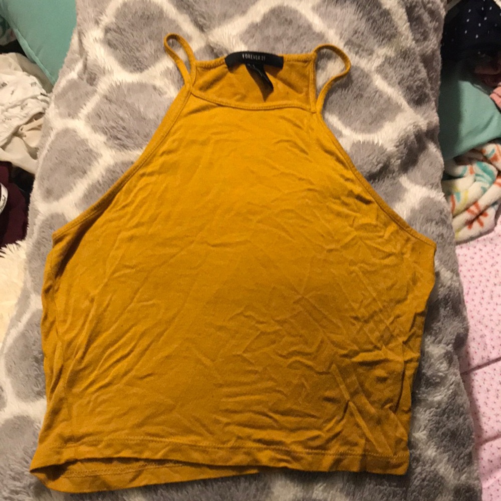 yellow crop top